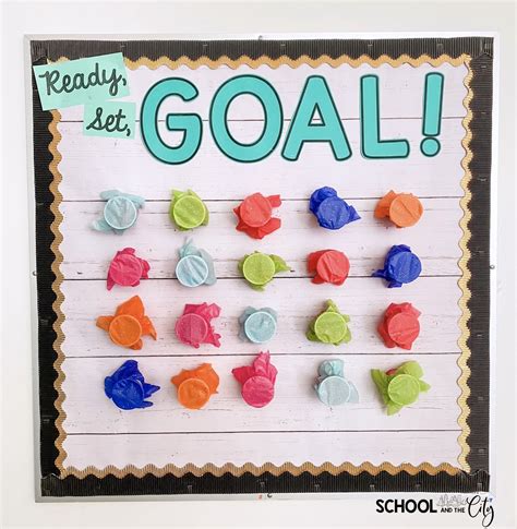 Ready, Set, Goal Bulletin Board with Fadeless Paper - School and the City