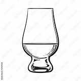 Scotch whiskey Rum Brandy Nosing Glass Sketch Style vector  sketch template