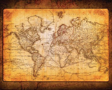 Vintage World Map Printable - 2023 Calendar Printable