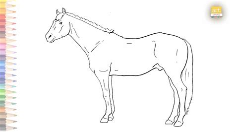 American Quarter Horse drawing easy | How to draw Quarter Horse step by step|Horse drawing ...