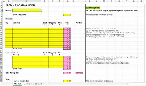 Recipe costing template excel