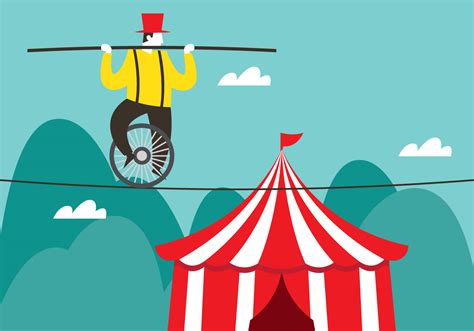 Circus Tightrope Walker 152808 Vector Art at Vecteezy