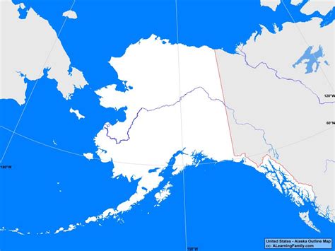 USA: Alaska Outline Map - A Learning Family