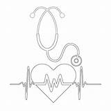 Stethoscope With Heartbeat  Coloring Pages Mimi Panda sketch template