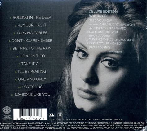 Adele 21 Tracklist - Half Revolutions