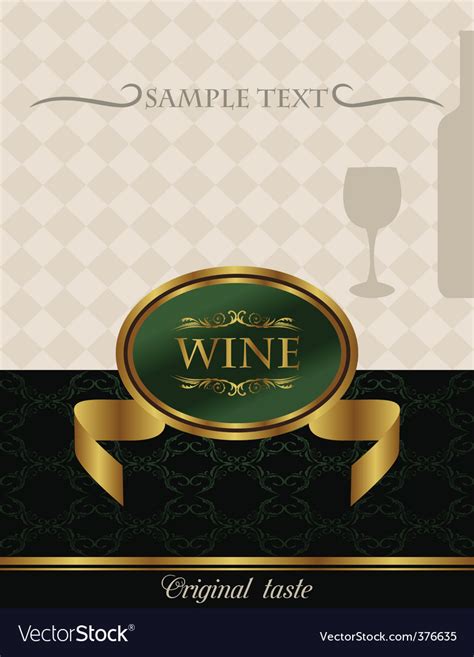 Gold wine label Royalty Free Vector Image - VectorStock