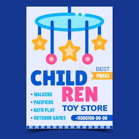 Children Toy Store Creative Promo Poster Vector Stock Vector - Illustration of modern, child ...