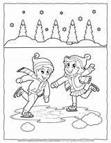 Winter Coloring Page  Ice Skating Planerium sketch template