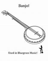 Banjo Clip Art Sketch Coloring Page sketch template