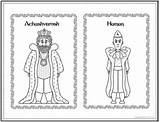 Purim Coloring Pages  Esther Mordechai Achashverosh And Haman By sketch template