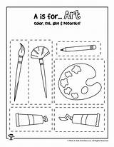 A Is For Art Coloring Craft Activity  Woo Jr Kids Activities sketch template