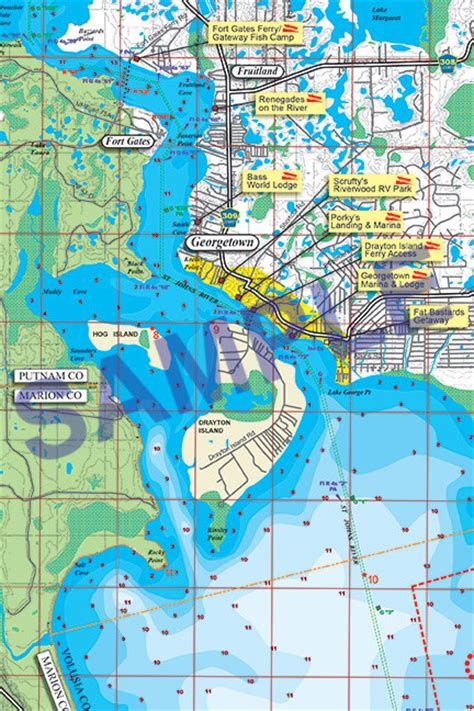 St. Johns River CENTRAL Waterproof Map #314 – Kingfisher Maps, Inc.