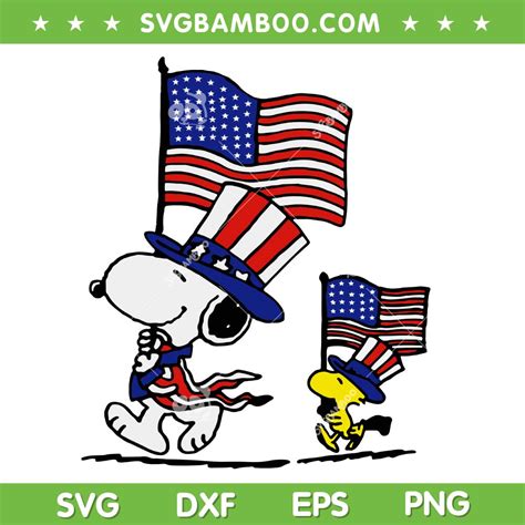 Snoopy 4th Of July SVG PNG