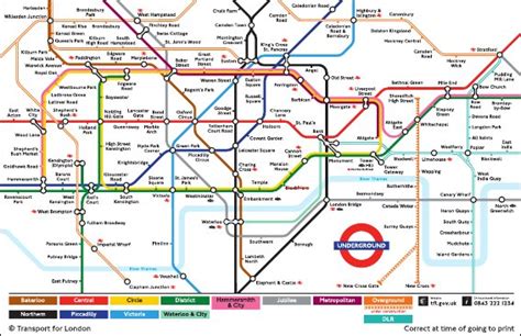 A4 Printable London Underground Map