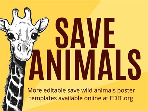 Customize save animals poster templates