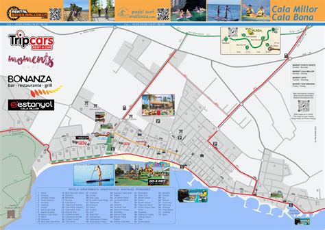 Mapa cicloturístico y de información turística Cala Millor-Cala Bona