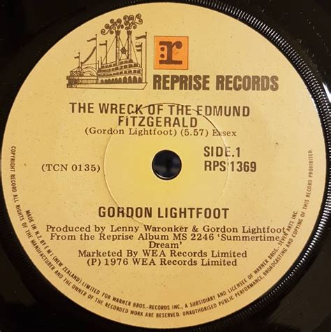 Gordon Lightfoot - The Wreck Of The Edmund Fitzgerald (1976, Vinyl ...