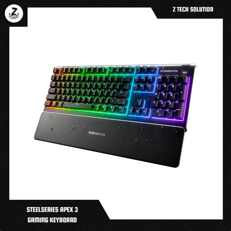 STEELSERIES APEX 3 RGB WATER RESISTANT GAMING KEYBOARD – Z TECH ...