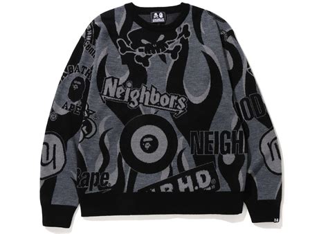 BAPE x Neighborhood Relaxed Fit Knit Sweater Black Men's - SS23 - US