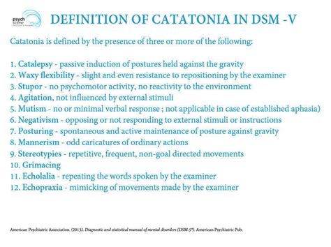 Catatonia – Pathophysiology, Diagnosis and Management