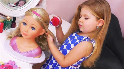 Diana makes Make up for Baby Doll - YouTube