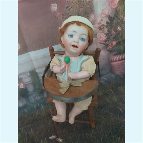 Cute antique Japan bisque caractere Morimura Brothers on high chair - Ruby Lane