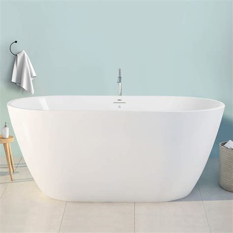 Buy FerdY Bali 55" Freestanding Bathtub Gracefully Shaped Freestanding Soaking Bathtub, cUPC ...