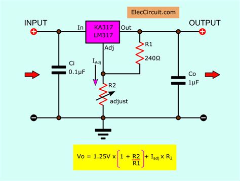 Adjustable Voltage Regulator Circuit Diagram