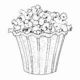 Popcorn coloring page – Coloring Corner sketch template