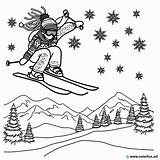 Freestyle skiing coloring Page Download Or Print For Free sketch template