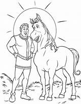Shrek Talking With Donkey Coloring Page  Free Printable Pages sketch template