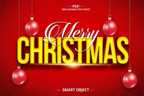 Merry Christmas PSD Text Effect Graphic by Lsvect · Creative Fabrica