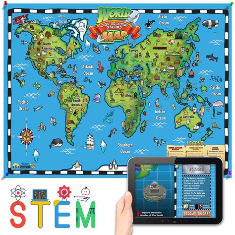 Buy popar Kid's World Map Interactive Wall Chart with Free App Online at desertcart SINGAPORE