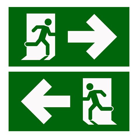 Emergency exit left , Emergency exit right , escape route signs , vector illustration ...