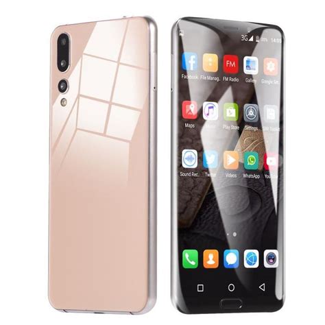 Nouveau téléphone mobile Android P20 intelligent - grand écran double cœur huit cartes rose doré ...