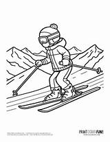 Skiing Coloring Pages sketch template