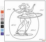 Multiplication Color By Number Hula Hoop coloring Page  Free sketch template