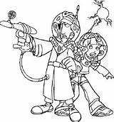 Inspector Gadget And Penny coloring Page  free Printable sketch template