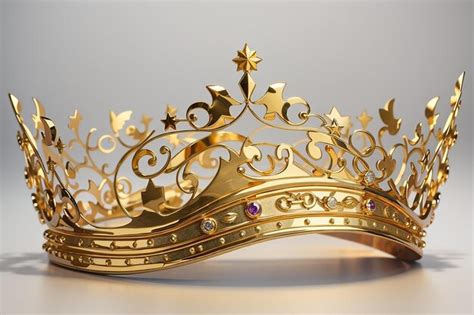 Premium AI Image | Golden crown with wave line