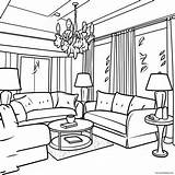Cozy Living Room Interior Coloring Page 6931 5514 sketch template