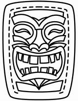 Tiki Mask Template Printable Sketch Coloring Page sketch template
