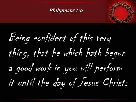 Philippians 1 6 Will Carry It On To Completion PowerPoint Church Sermon | PowerPoint Slide ...