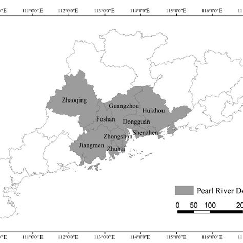 Location of the Pearl River Delta in Guangdong Province. | Download Scientific Diagram