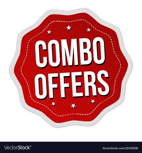 Combo offers label or sticker Royalty Free Vector Image
