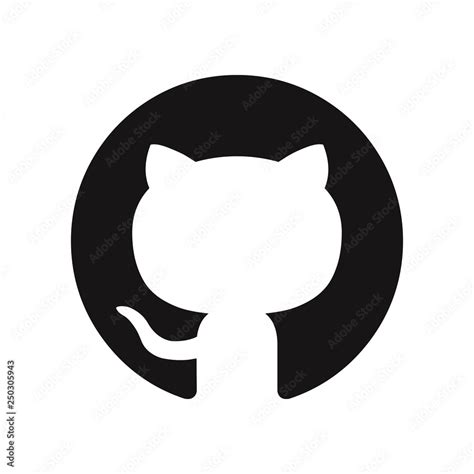 Github logo vector icon Stock Vector | Adobe Stock