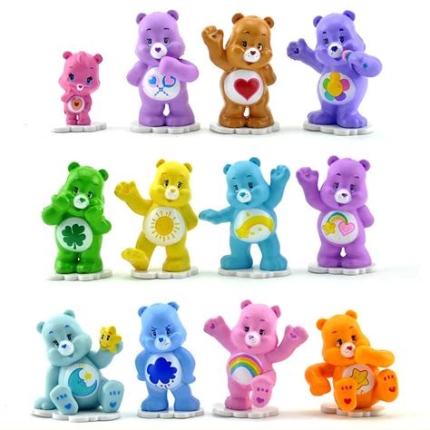 12 Pcs/lot Anime Care Bears Mini PVC Action Figures Toys 4 5cm ...