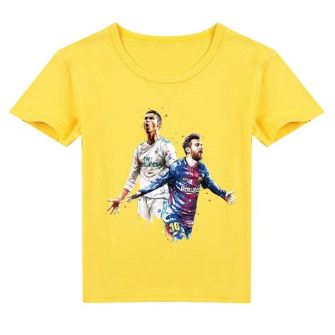 Bzdaisy Messi and Ronaldo Short Sleeve T-shirt - Perfect for Football ...