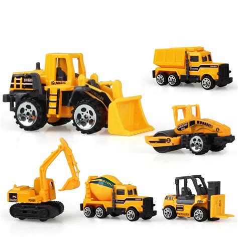 Hot Sale! 6pcs/set Diecast Mini Alloy Construction Vehicle Toys ...