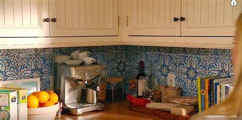 Nancy Meyers Home Again movie kitchen/set design with blue backsplash ...