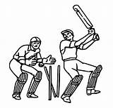 Coloring page Cricket  2 Players 1 sketch template